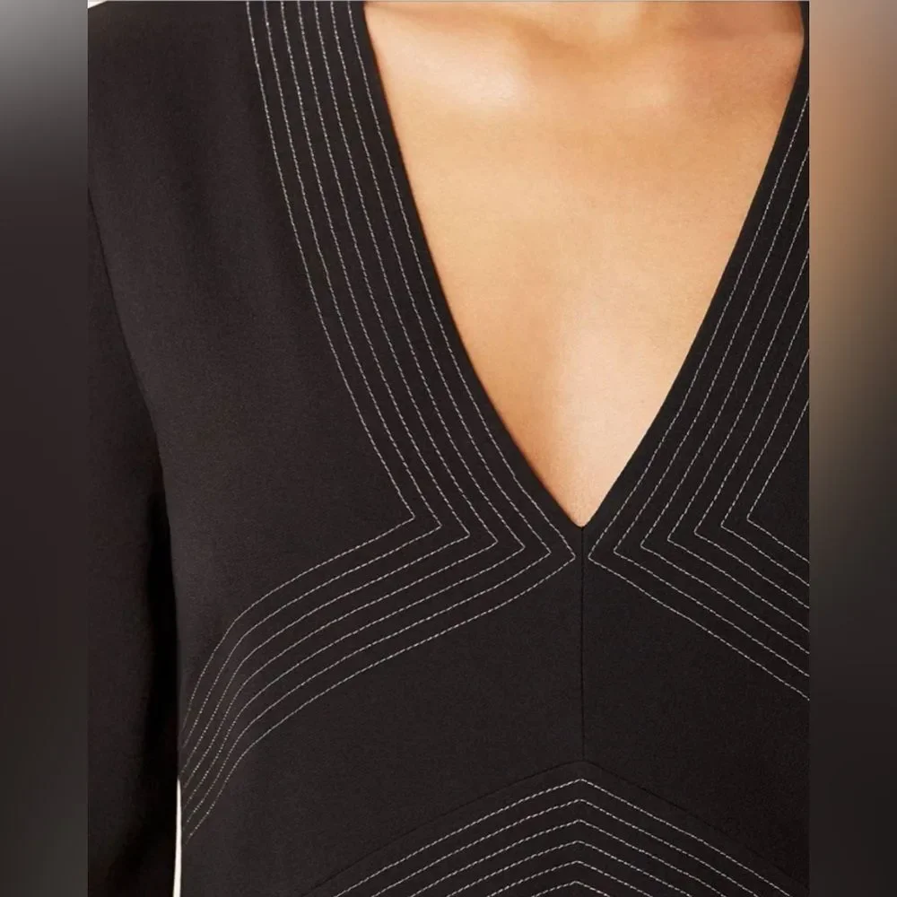 NWT Tory Burch Varenne Tunic Dress Black 100% Silk Size 6 | $450‎ Retail